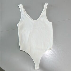 Gypsy + Jade Cream Ribbed Bodysuit Sz L/XL